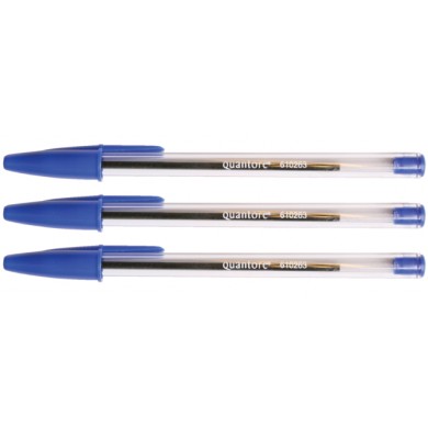 Balpen Quantore Stick blauw medium (50 stuks)